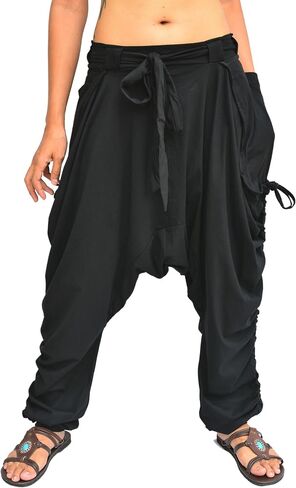 Sakoonee Women Men Baggy Harem Pants Lounge Trousers Palazzo Dhoti Style 2 Pockets Cotton in Kuwait