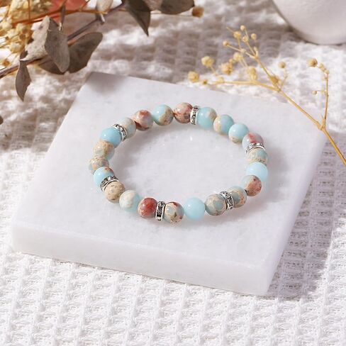 20th 30th 40th 50th 60th 70th Birthday Gifts for Women Teen Girls,Natural Stone Bracelet With Writable Greeting Cards for Friends Mom Sister Grandma Daughter Wife in Kuwait