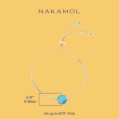 Yellow Tone Brass Snake Chain Bezel Bead Bolo Bracelet - Choice of Colors in Saudi Arabia