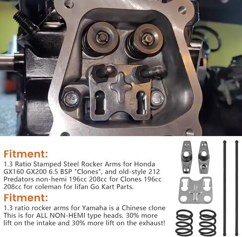 1.3 Ratio Stamped Steel Rocker Arms for Honda GX160 GX200 for Predator 212 non-hemi 196cc 208cc for Clones 196cc 208cc for coleman for lifan Go Kart Parts in Kuwait