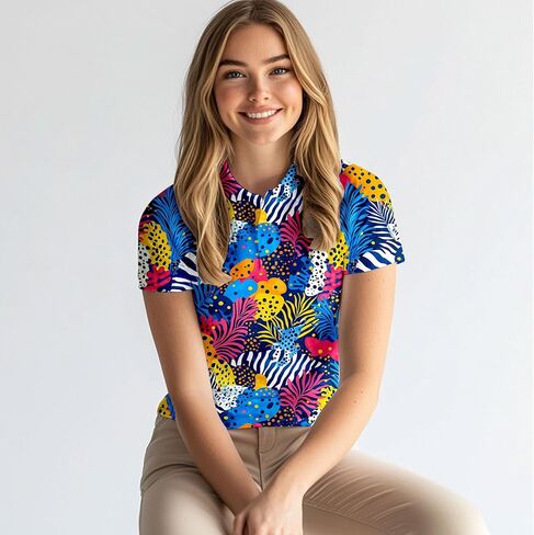 Womens Golf Shirt Short Sleeve Funny Golf Shirts for Woman Tennis Outfit in Saudi Arabia