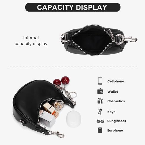 JQWSVE Small Top Handle Bags for Women Rhinestone Mini Purses Ladies Handbags Trendy Crescent Mini Crossbody Purse in Kuwait