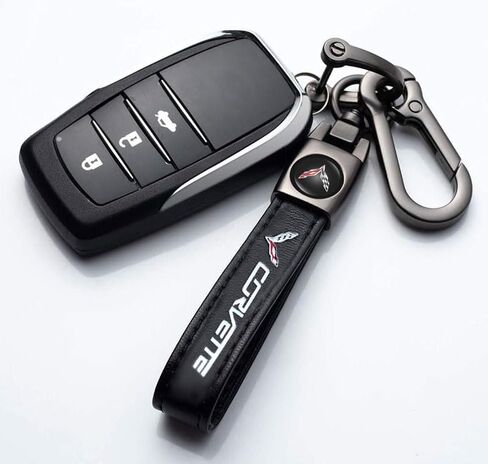 Leather Car Keychain, Metal Car Key Ring Key Chain for Key Fob Accessories in Saudi Arabia
