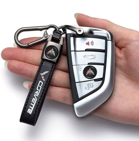 Leather Car Keychain, Metal Car Key Ring Key Chain for Key Fob Accessories in Saudi Arabia