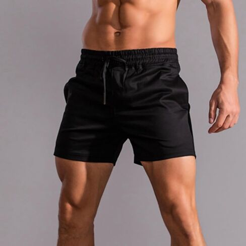 Mens 5" Shorts Cotton Casual Classic Fit Elastic Waist Summer Daily Wear Workout Short in Saudi Arabia