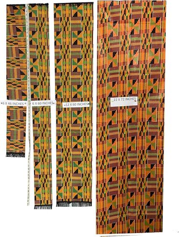 GenOne African Neck Scarf for Men, Kente Scarves Graduation Stole for Boy, Girl Head Scarf in Kuwait