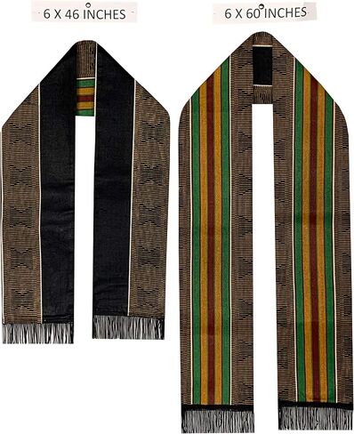 GenOne African Neck Scarf for Men, Kente Scarves Graduation Stole for Boy, Girl Head Scarf in Kuwait