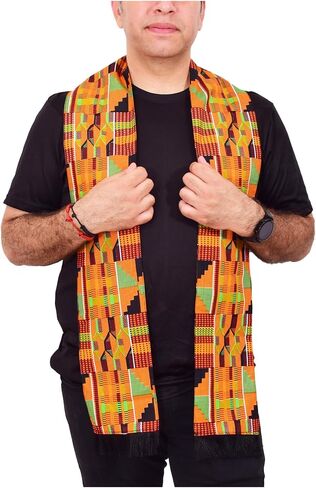 GenOne African Neck Scarf for Men, Kente Scarves Graduation Stole for Boy, Girl Head Scarf in Kuwait