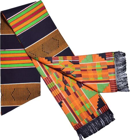 GenOne African Neck Scarf for Men, Kente Scarves Graduation Stole for Boy, Girl Head Scarf in Kuwait
