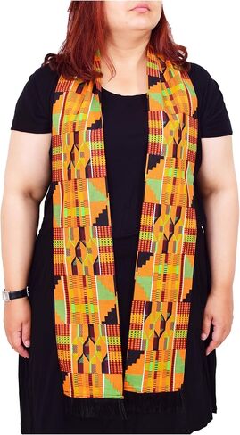GenOne African Neck Scarf for Men, Kente Scarves Graduation Stole for Boy, Girl Head Scarf in Kuwait