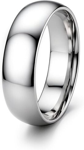 ORAZIO Stainless Steel Rings for Men Women 6MM 8MM Wedding Band Rings Silver/Black/Gold Domed High Polished Basic Wedding Bands Comfort Fit Size 6-14 in Kuwait