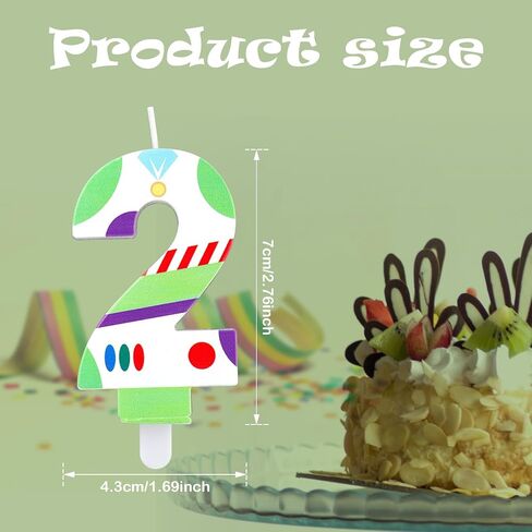 Toy Theme Cartoon Story Candle, Birthday Number Candle Cartoon Birthday Cake Topper Astronaut Robot Toy Candle for Boys Girls Party Supplies (Number 2) in Saudi Arabia