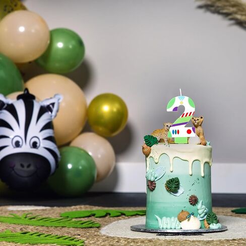 Toy Theme Cartoon Story Candle, Birthday Number Candle Cartoon Birthday Cake Topper Astronaut Robot Toy Candle for Boys Girls Party Supplies (Number 2) in Saudi Arabia