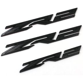 3PCS Matte Black Red Fender Rear ZR2 Emblem Badge Compatible with Silverado Colorado (Black Red)