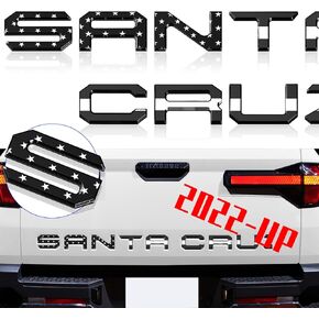 Tailgate Insert Letters Compatible for 2022 2023 Santa Cruz 3M Adhesive & 3D Raised Tailgate Decal Letters (Black American Flag)