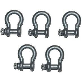 MarineNow 1/4" US Type Galvanized Bow Shackle with Over Size Screw Pin for Anchor, Towing, Off Road Recovery (1/4" with 5/16" Pin 666 lb WLL) Hot Dipped Galvanized