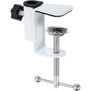 PATIKIL 0.47" Hole Dia. Desk Clamp, Aluminum Alloy Bracket Universal Adjustable C-Clamp Mount Holder for Microphone Mic Arm Table Lamp Stand, White