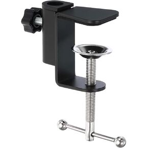 PATIKIL 0.47" Hole Dia. Desk Clamp, Aluminum Alloy Bracket Universal Adjustable C-Clamp Mount Holder for Microphone Mic Arm Table Lamp Stand, White