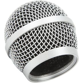 Microphone Ball Head Mesh Grill, Stainless Steel Mic Ball Head Cover for Shure PG48 PG58 PGX2 BLX288 PG24, Replacement Microphone Grille with Inner Foam Filter