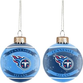 foco NFL Holiday Hanging Tree Glass Ball Ornament - 2 Pack
