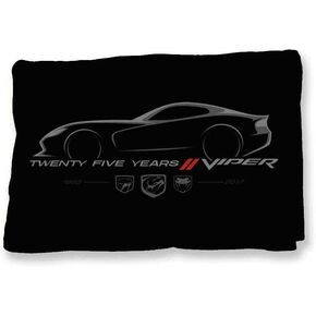 Dodge 25 Years of Viper Sherpa Fleece Throw Blanket Supersoft and Warm 50" X 60"