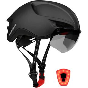 Shinmax Adult Bike Helmet,Bicycle Helmet with Removable Magnetic Goggles & USB Rechargeable LED Light Road Mountain Bike Helmet Adjustable Size Ultralight Cycling Helmet Men Women SM-T88 in Kuwait