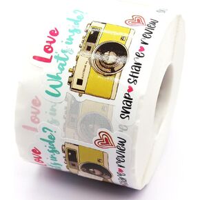 Handmade Stickers - Thank You & Happiness Designs, 500 Labels Per Roll for Small Business & Online Retailers