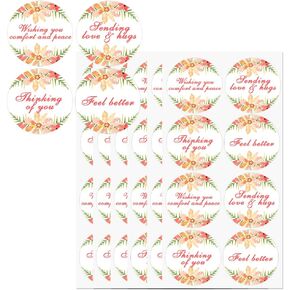 Top label Flower Greeting Label Sympathy Envelope Seals Stickers,2 Inch Get Well and Thinking of You Present Package Stickers,504 Pcs