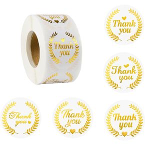 500 Thank You Tags,1-Inch Thank You Sticker Tags,Gold Thank You Tags,Used for Greeting Cards,Flower Bouquets,Candy Bags,Packaging,Wedding Bags,Or Small Business Packaging.