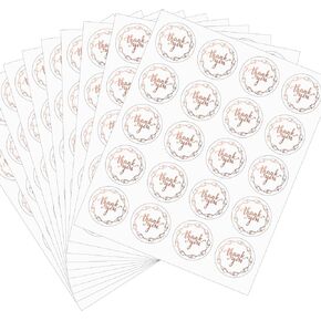 Thank You Stickers - Transparent Rose Thank You Label 200 PCS 1 inch Pink Thanksgiving Tags, Sealing Stickers Labels, for Boutiques,Envelope Seals,Wedding,Birthday