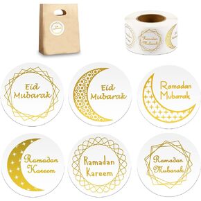 600 Pcs Ramadan Stickers,Eid Mubarak Stickers,Ramadan Mubarak Stickers,Ramadan Kareem Stickers,Islamic Muslim Labels for Candy Gift Box and Envelope Seal,Ramadan Decorations Ramadan Party Supplies