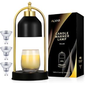 مصباح ألفار لتدفئة الشموع مع مؤقت، سخان مصباح شمعة كهربائي، جمالي لديكور المنزل في غرفة النوم، جهاز تسخين الشمع المعطر مع 3 مصابيح، متوافق مع جميع شموع الجرة، هدايا للأم in Kuwait