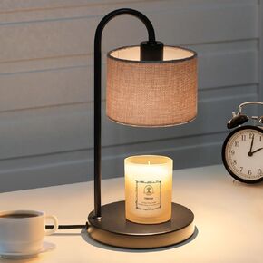 Candle Warmer Lamp with Timer, Dimmable Candle Wax Warmer Electric Candle Warmer with Replacement Bulbs, Bedroom Home Decor Compatible with Various Candles-Linen