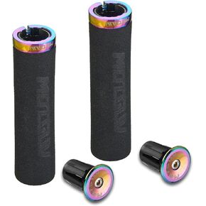 Bike Grips Foam Single Lock on Bicycle Handle Bar Soft Comfortable Non-Slip Bike Handle Grips for BMX Mountain MTB Beach Cruiser Scooter