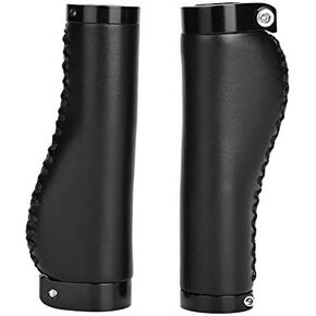 Leather Bicycle Grips Lock On Locking PU Bicycle Handlebar Grips Bicycle Grip Handle Bar End Holding Locking Grips for MTB BMX Mountain Bike