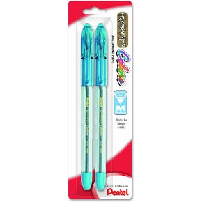 Pentel R.S.V.P. Colors Ballpoint Pen, 1.0mm, Medium Line, Violet Ink, 5 Pack (BK91CRBP5V) , Black