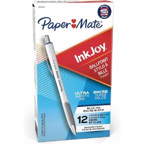Paper Mate® InkJoy® 700RT Retractable Ballpoint Pens, Medium Point, White Barrel, Black Ink, 12 Count