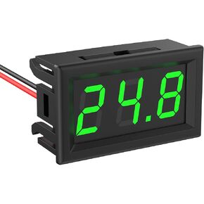 مقياس الفولتميتر الرقمي للسيارة DC 5-120 فولت، 0.56 بوصة 2 سلك LED عرض الفولتميتر للسيارة دراجة نارية، طاقة الطاقة LED فولت متر لمراقبة جهد بطارية السيارة (أخضر) in Kuwait