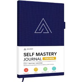 Self-Mastery Journal for Men - Gratitude and Productivity Journal for More Happiness, Positivity, Growth, Mindfulness, Self Care and Reflection - Guided Inspirational Journal for Men & Women (Black)