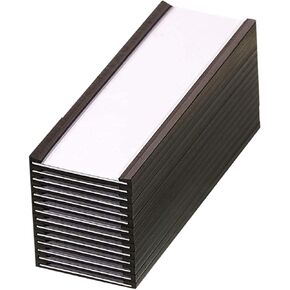 12 Pack 2" × 8" C Channel Magnetic Label Holder for Metal Racks Shelves Tool Box Drawers Magnetic File Cabinet Labels