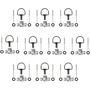 MOTO4U Motorcycle Race Fasteners Quick Release D-Ring 1/4 Turn Race Fairing Fasteners Rivet Type B 19mm (10 Pack) Chrome Black