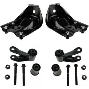 TRQ Rear Leaf Spring Shackle Bracket Hanger Kit 4pc Set for 1988-1997 Chevy GMC K1500 K2500 K3500 Pickup Truck 4WD