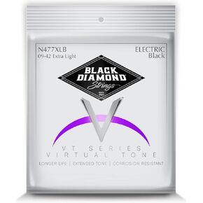 Black Diamond Strings® N477XLB Electric Black Coated Electric 09-42 Extra Light Tension