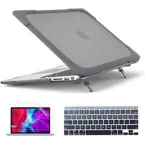 Mektron for MacBook Air 13 Case A1466 A1369, [Heavy Duty] [Dual Layer] Hard Case Cover with TPU+PC Bumper for MacBook Air 13.3-inch (2010-2017 Relase) w/Keyboard Cover Screen Protector, Gray