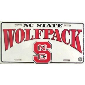 North Carolina State University Wolfpack Collegiate Embossed Aluminum Automotive Novelty License Plate Tag Sign