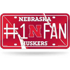 Rico Industries NCAA Nebraska Cornhuskers #1 Fan Metal Auto Tag 8.5" x 11" - Great For Truck/Car/SUV