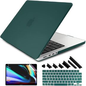 DONGKE Compatible with M3 MacBook Pro 14 inch Case 2024 2023 2021 A2918 A2992 M2 A2779 M1 A2442 Pro/Max with Touch ID, Plastic Hard Shell with Keyboard Cover & Screen Protector, Crystal Black in Kuwait