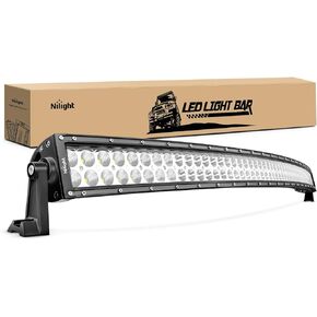 Nilight LED Light Bar 54Inch 312W Curved Off Road Driving Light Spot Flood Combo Rooftop Led Bar Work Light 24V 12V for Van Camper Wagon Car Pickup ATV UTV SUV Truck Boat, 2 Years Warranty