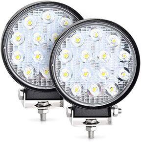 nifeida Round Led Light Bar 2Pcs 4.5" 140w 14000LM Flood Offroad Light, Led Off Road Flood Lights Pod Fog Driving Bar Bumper for Trucks, Tractor, SUV, Hunters, ATV