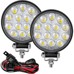 Zmoon Led شريط ضوء دائري 2 قطعة 4.5 بوصة 140 وات 14000 لومن مع حزام حلقة LED (10 أقدام / 2 رصاص)، شريط إضاءة للقيادة على الطرق الوعرة للضباب لسيارات الجيب وسيارات الدفع الرباعي والشاحنات وATV والقارب in Kuwait